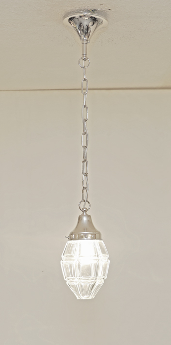 Art Deco Lampe vernickelt Haengelampe
