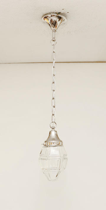 Art Deco Lampe vernickelt Haengelampe