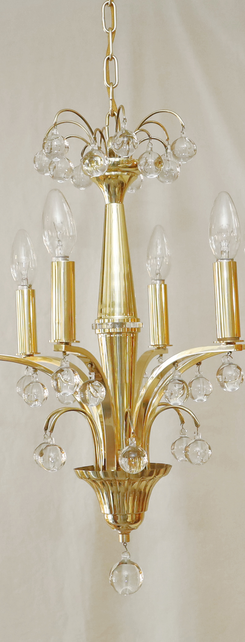 Art Deco Luster Messing Kristallglas Stoffschirme