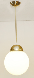 Art Deco Lampe Messing Haengelampe Opalglasschirm