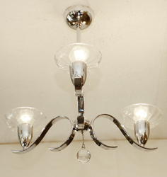 Art Deco Luster vernickelt Kristallglas