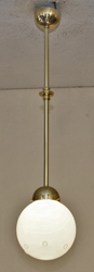 Art Deco Haengelampe Messing Opalglasschirm Jugendstil