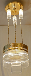 Jugendstil Messing Luster Glasstaebe