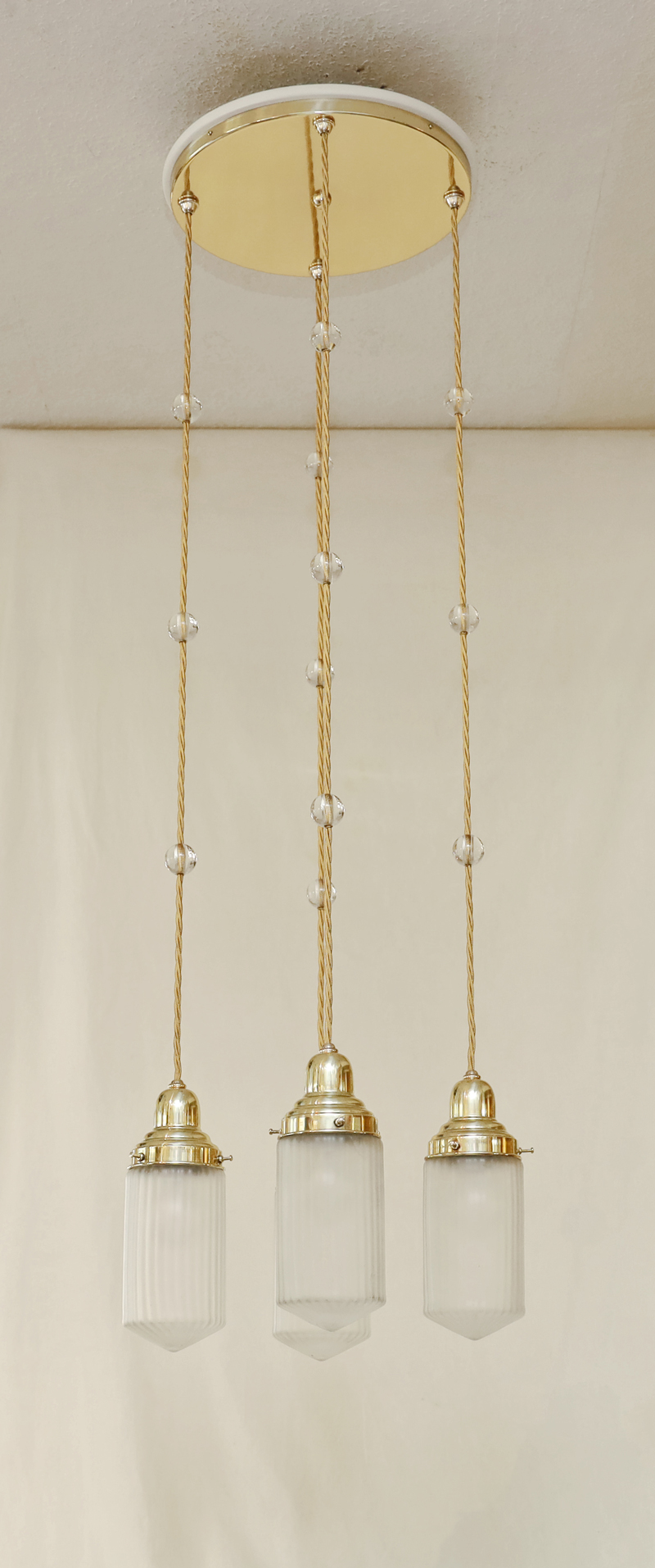 Jugendstil Luster Messing Lampe