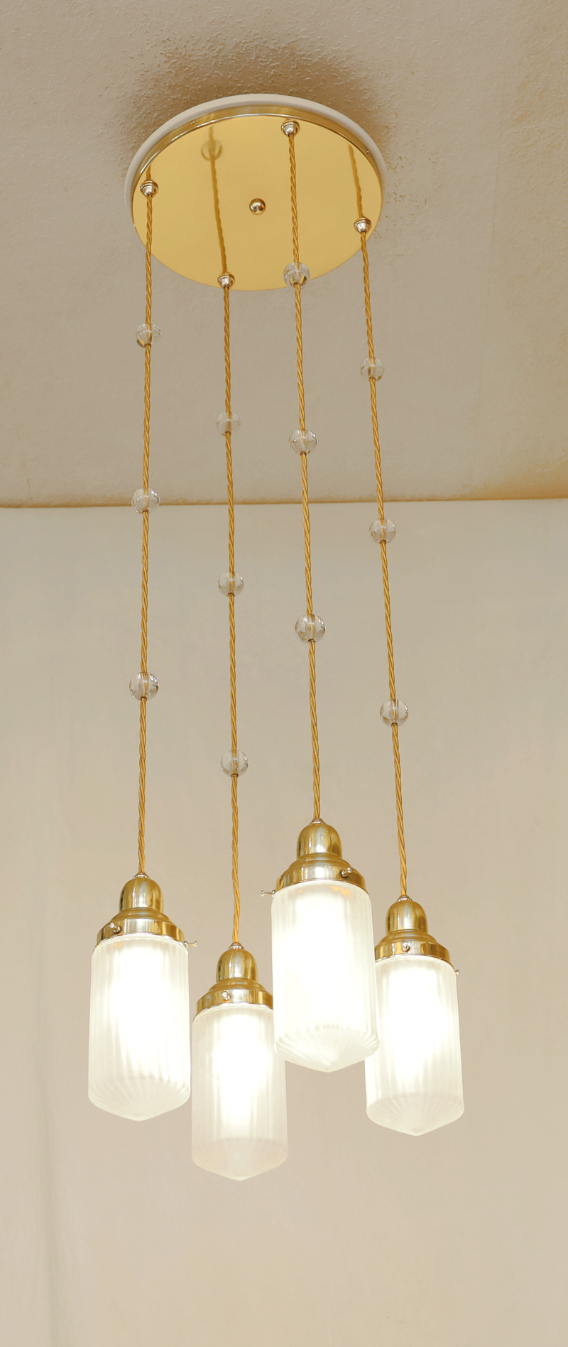Jugendstil Luster Messing Lampe