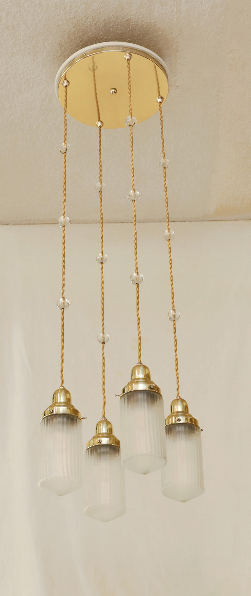 Jugendstil Luster Messing Lampe