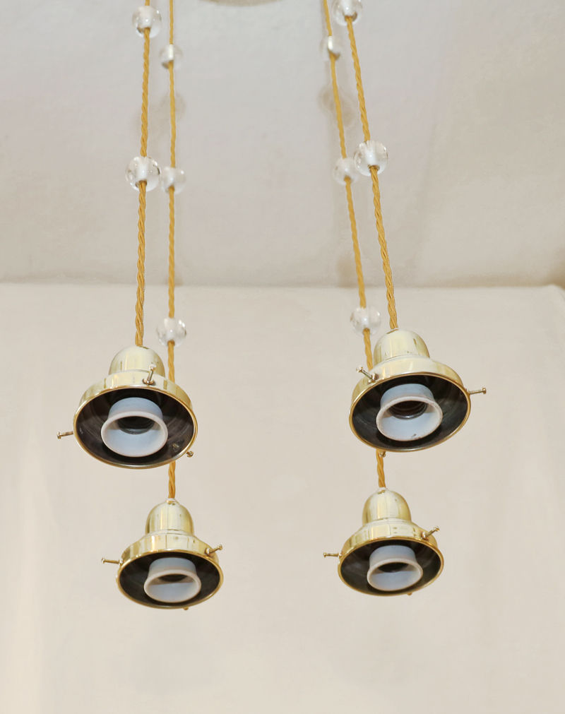 Jugendstil Luster Messing Lampe