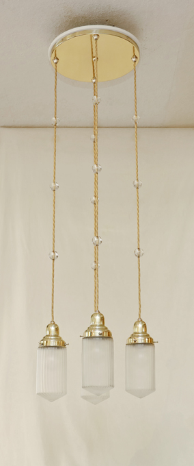 Jugendstil Luster Messing Lampe