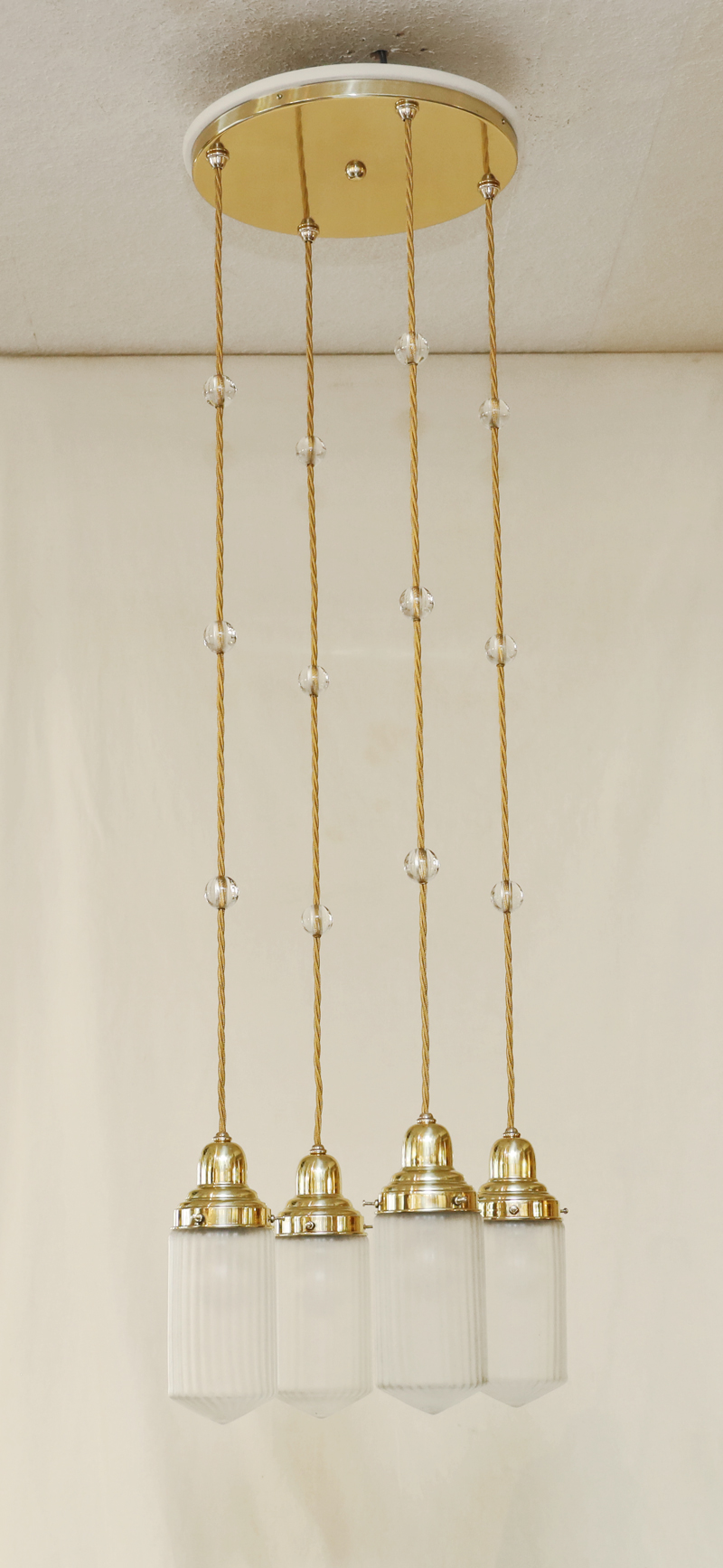 Jugendstil Luster Messing Lampe