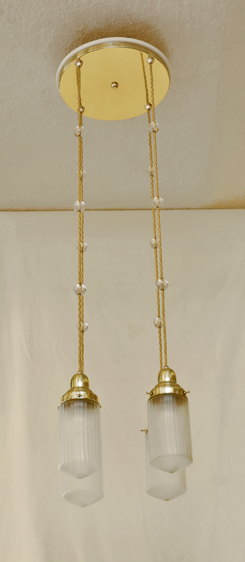 Jugendstil Luster Messing Lampe