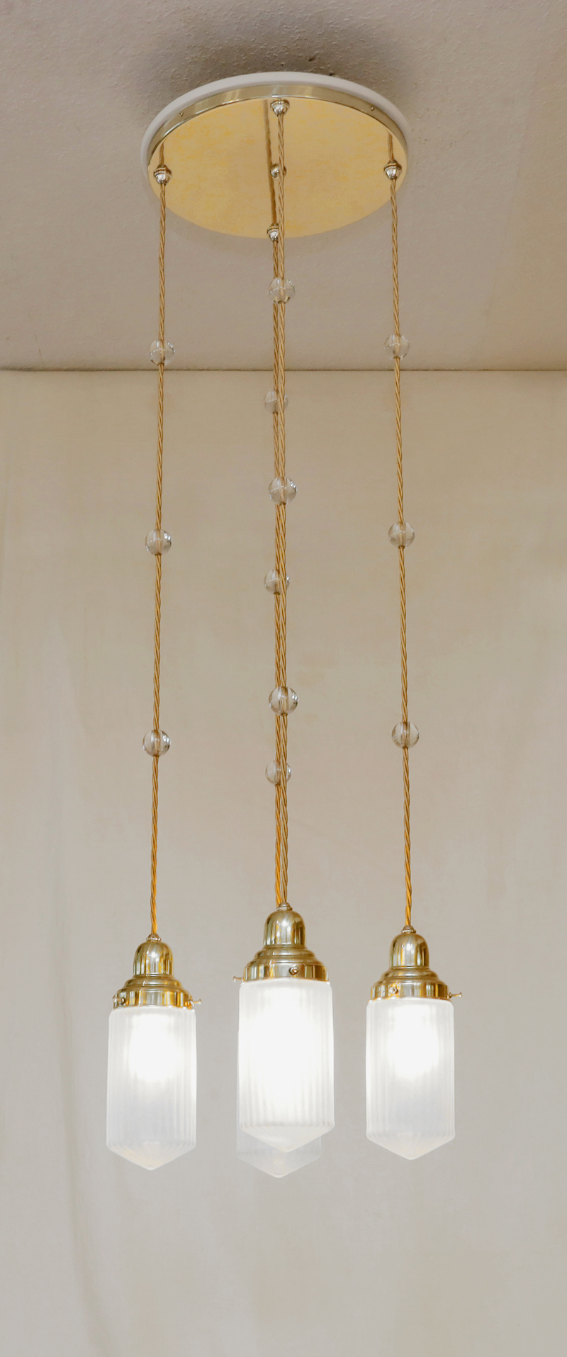 Jugendstil Luster Messing Lampe