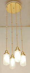 Jugendstil Luster Messing Lampe