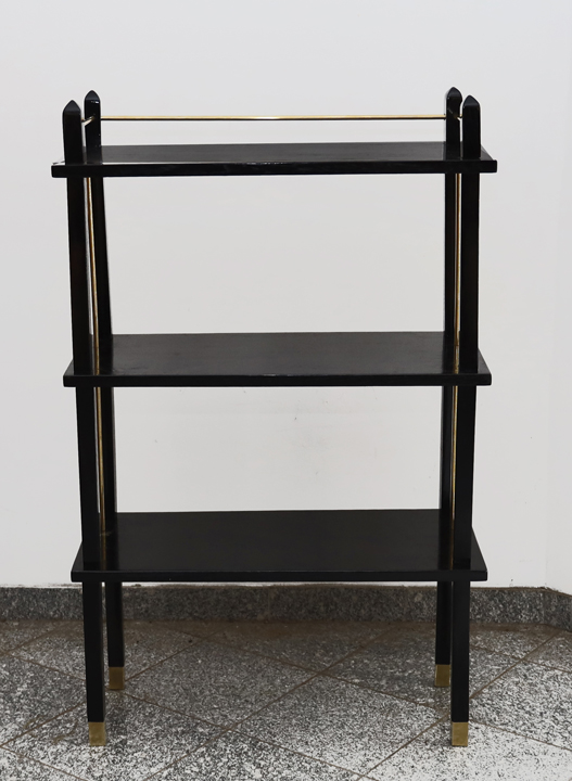 Jugendstil Regal Etagere schwarz B&uuml;cherregal Messing