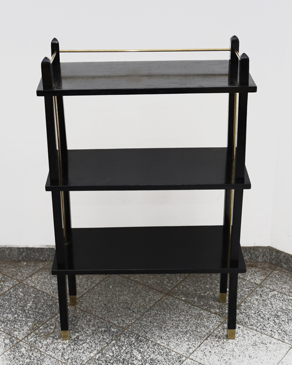 Jugendstil Regal Etagere schwarz B&uuml;cherregal Messing