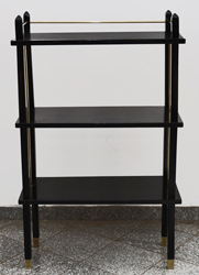 Jugendstil Regal Etagere schwarz B&uuml;cherregal Messing