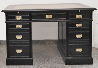 Jugendstil Schreibtisch schwarz Eichenschreibtisch