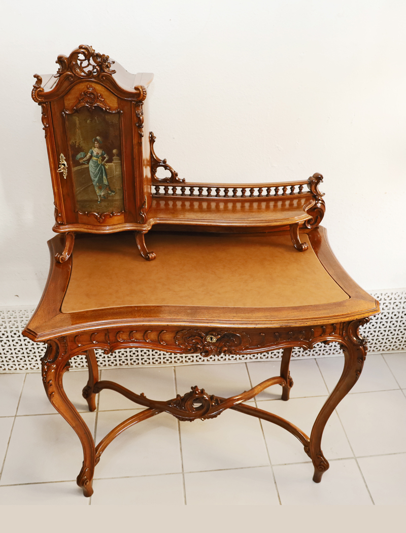 Antiker Pfeiffenbarock Schreibtisch historismus Damenschreibtisch Aufsatzschreibtisch