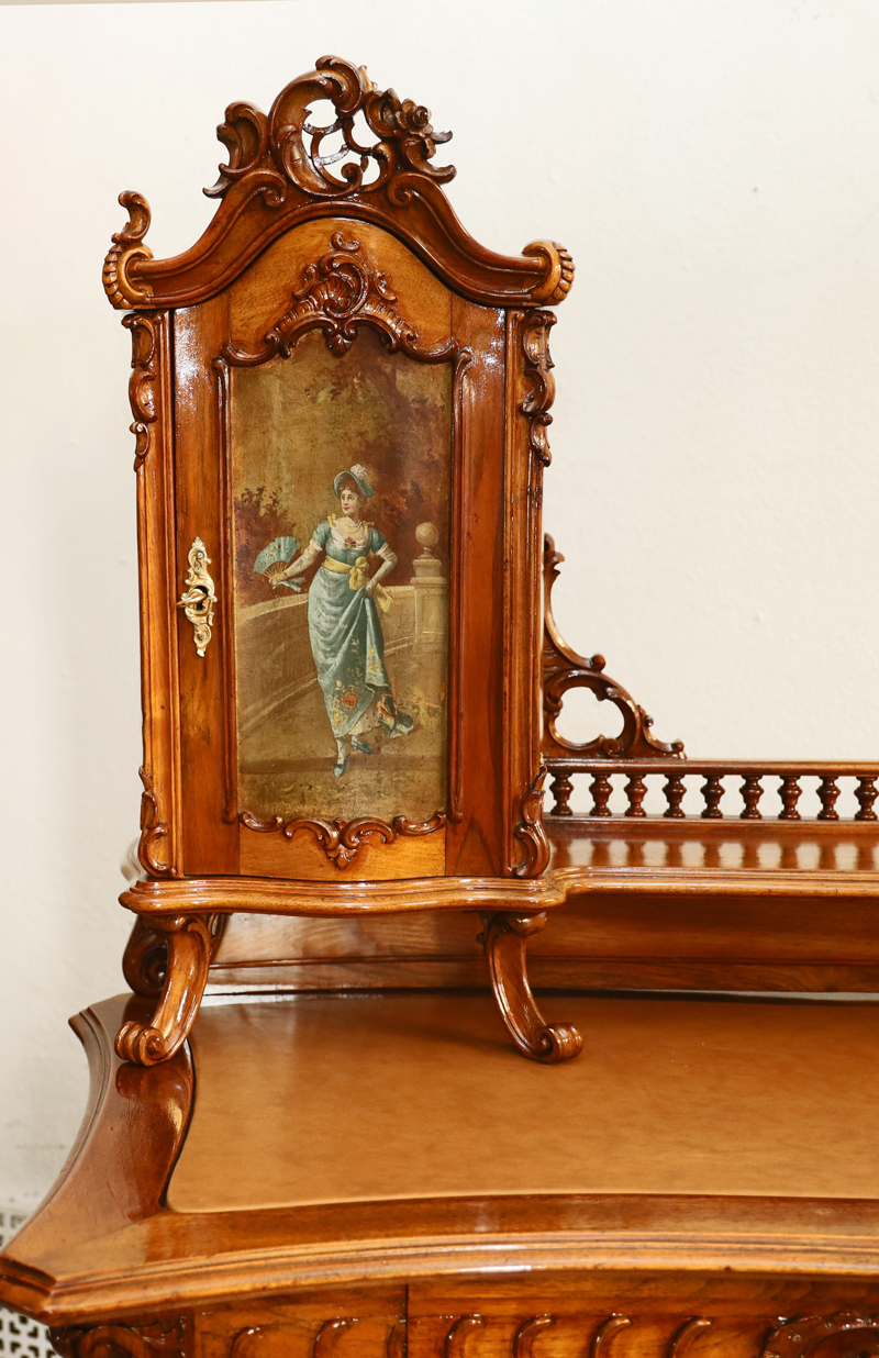 Antiker Pfeiffenbarock Schreibtisch historismus Damenschreibtisch Aufsatzschreibtisch