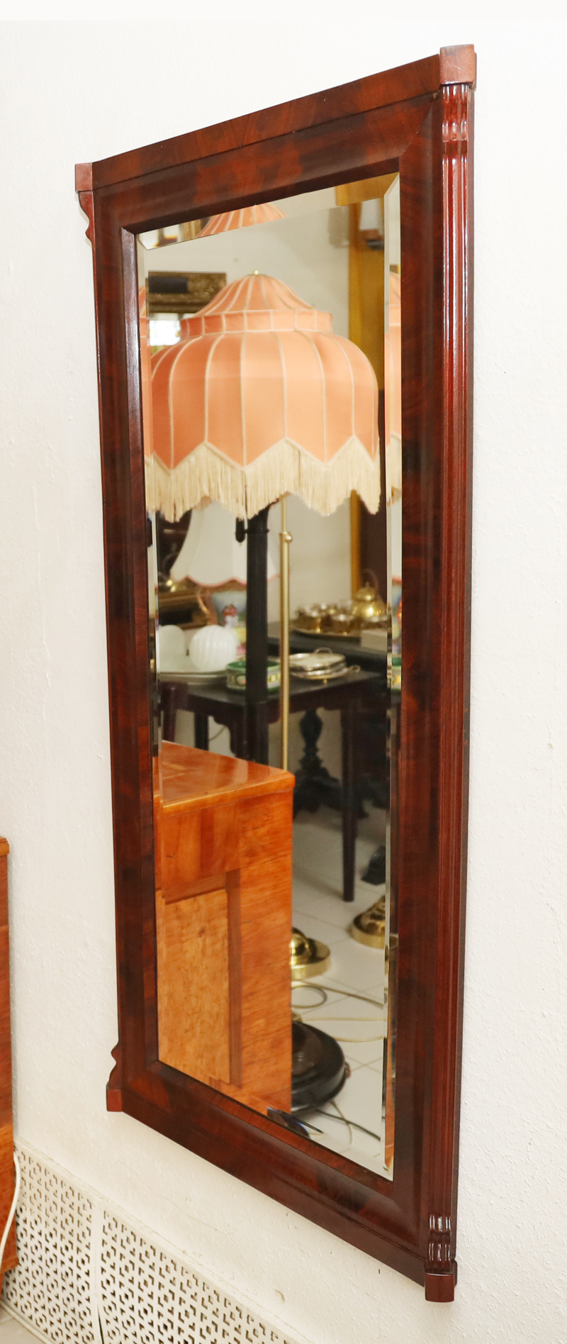 Antiker Biedermeier Spiegel Mahagoni Wandspiegel