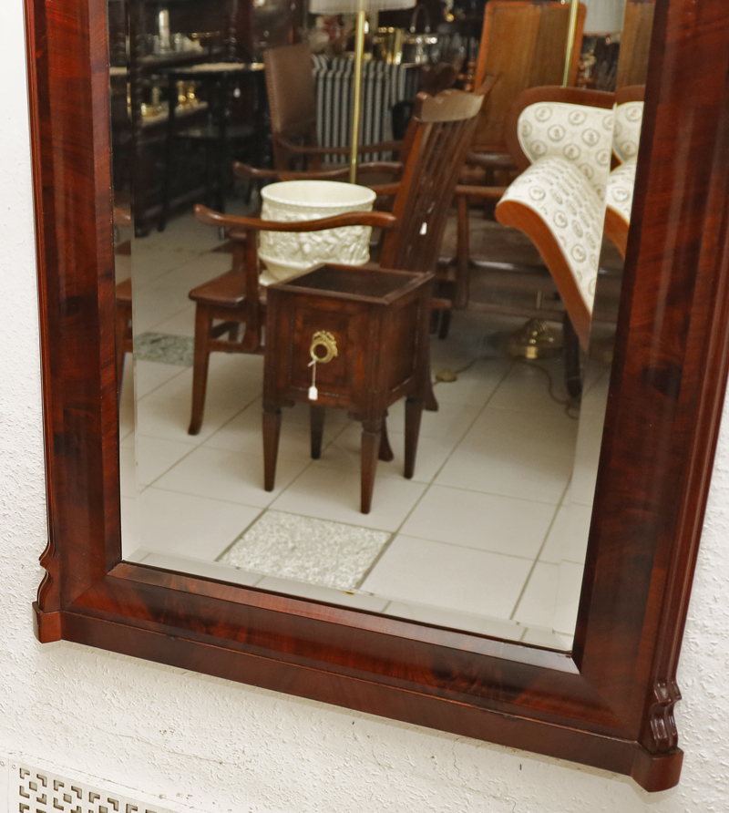 Antiker Biedermeier Spiegel Mahagoni Wandspiegel
