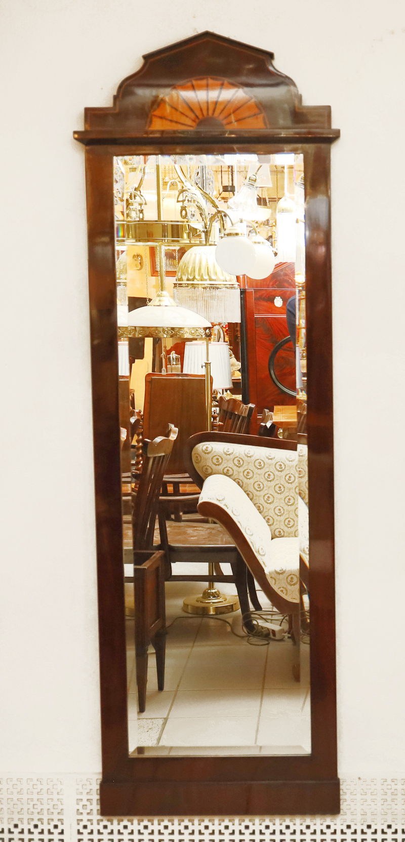 Antiker Biedermeier Wandspiegel Palisander