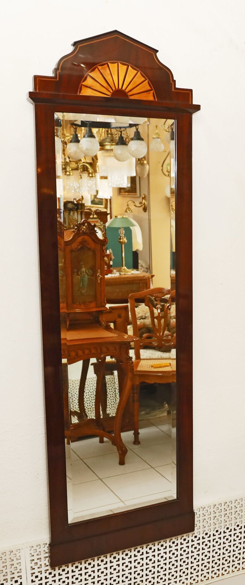 Antiker Biedermeier Wandspiegel Palisander