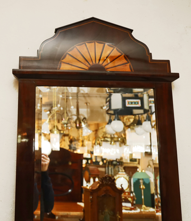 Antiker Biedermeier Wandspiegel Palisander