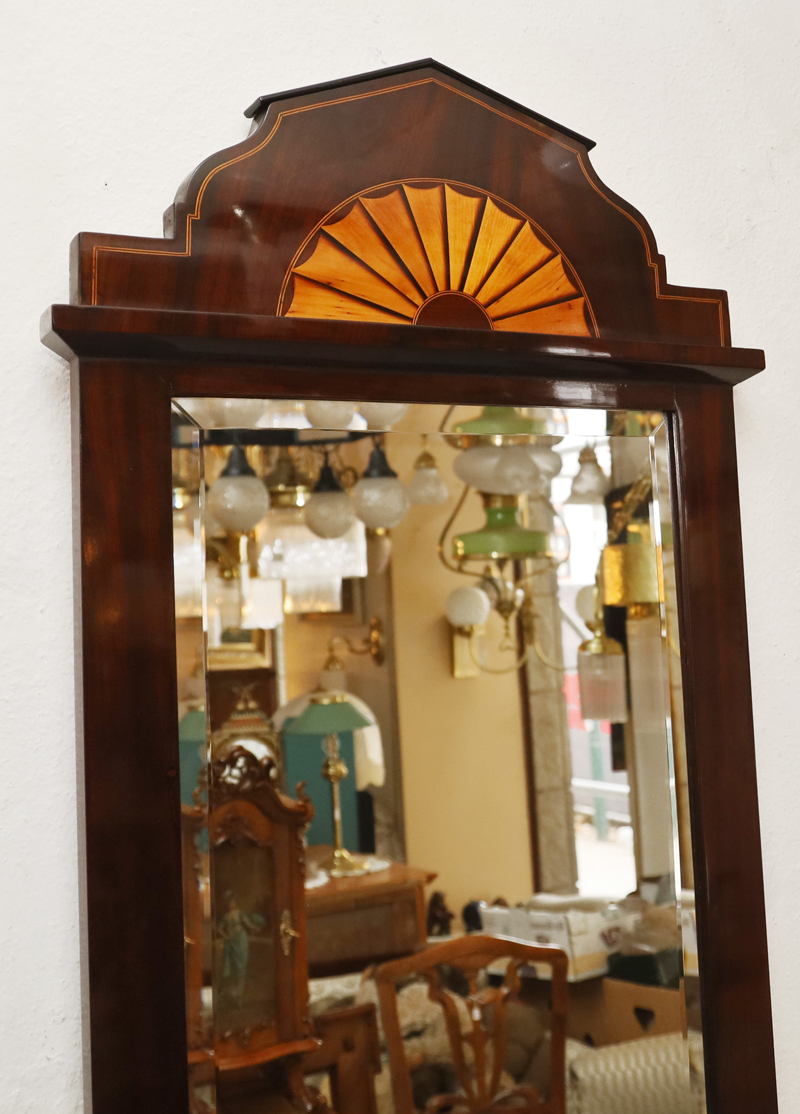 Antiker Biedermeier Wandspiegel Palisander
