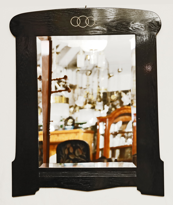 Jugendstil Wandspiegel schwarz Spiegel