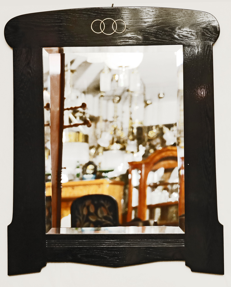 Jugendstil Wandspiegel schwarz Spiegel