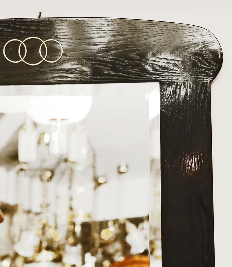 Jugendstil Wandspiegel schwarz Spiegel