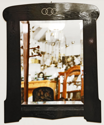 Jugendstil Wandspiegel schwarz Spiegel