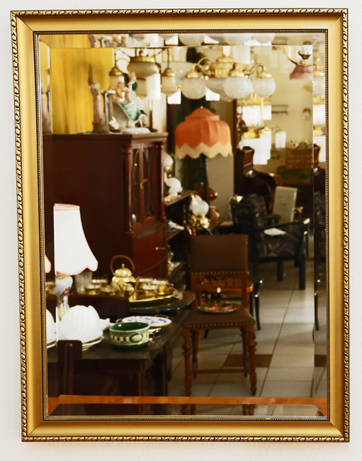 Goldener Antiker Jugendstil Wandspiegel