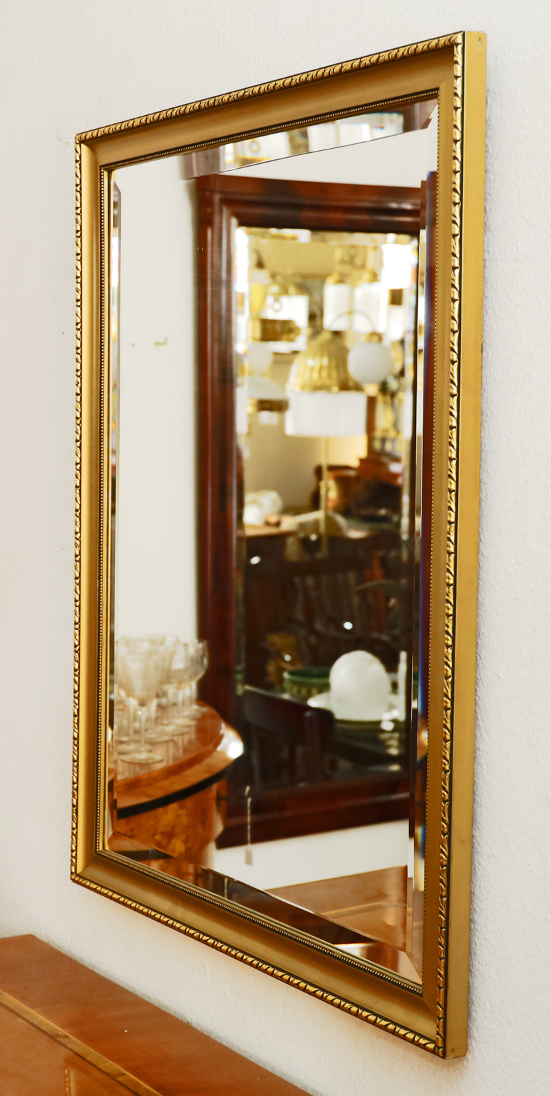 Goldener Antiker Jugendstil Wandspiegel