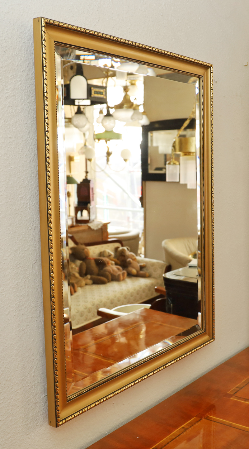 Goldener Antiker Jugendstil Wandspiegel