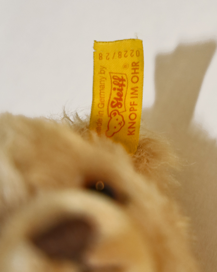 Steiff Teddybaer Knopf Fahne Ohr