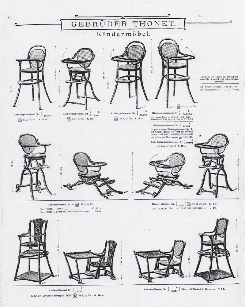 Thonet antiker Kinder Hochstuhl Kinderspeisesessel Sessel Stuhl