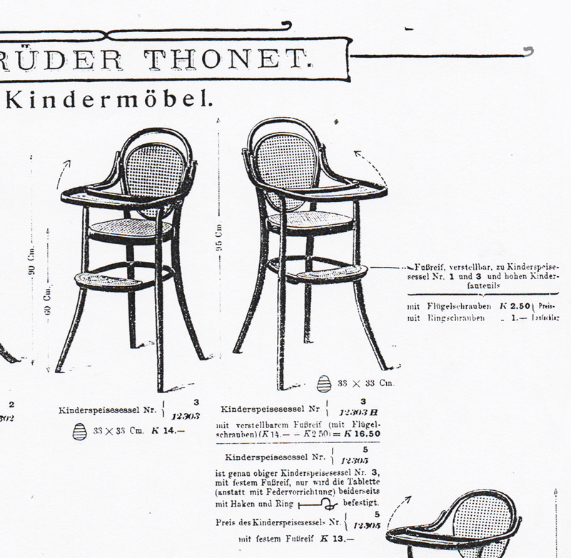 Thonet antiker Kinder Hochstuhl Kinderspeisesessel Sessel Stuhl