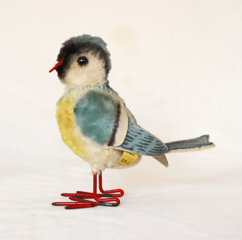 Steiff Vogel Meise Tit Knopf Fahne