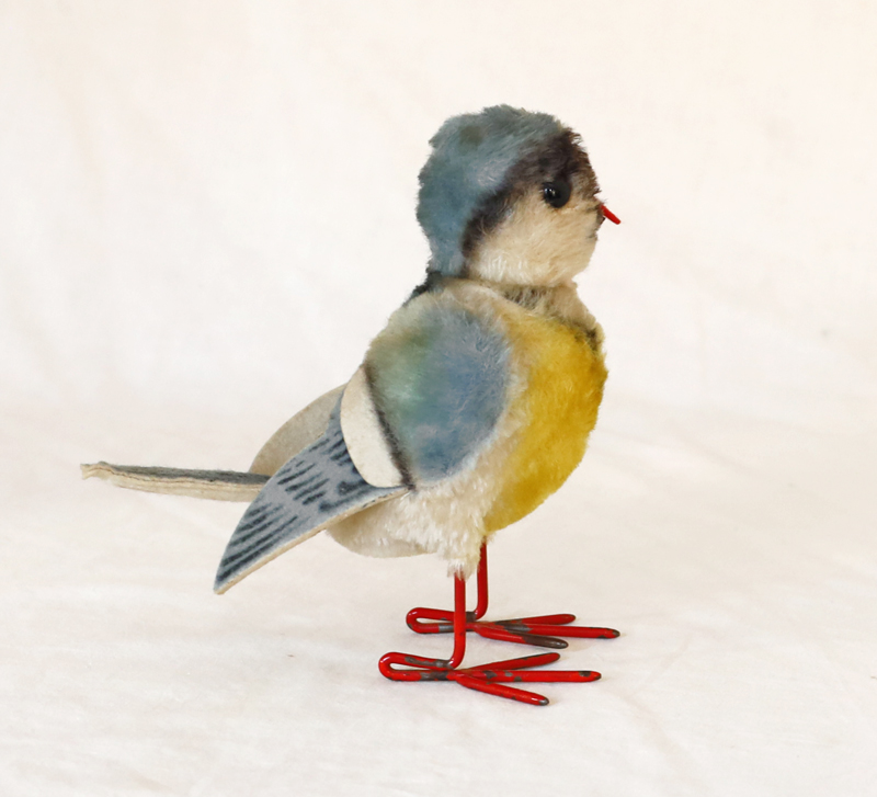 Steiff Vogel Meise Tit Knopf Fahne