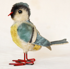 Steiff Vogel Meise Tit Knopf Fahne