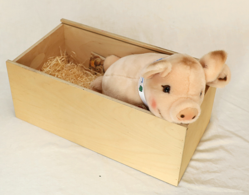 Steiff BOSE Gluecksschwein Stofftier Knopf Ohr