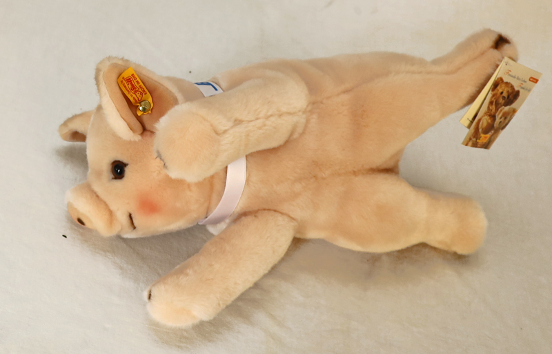Steiff BOSE Gluecksschwein Stofftier Knopf Ohr