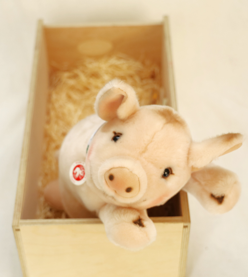 Steiff BOSE Gluecksschwein Stofftier Knopf Ohr