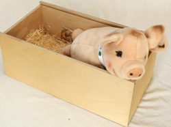 Steiff BOSE Gluecksschwein Stofftier Knopf Ohr