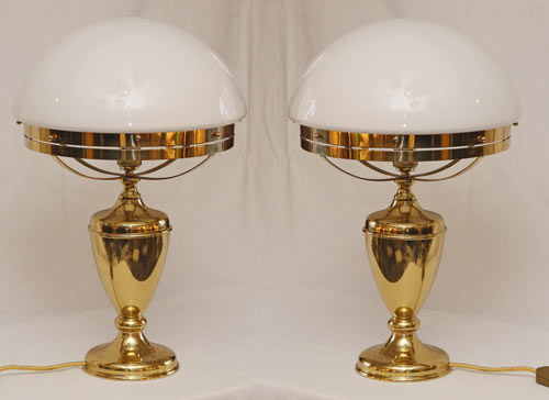 Paar Art Deco Tischlampen Tischstehlampen Messing Lampen