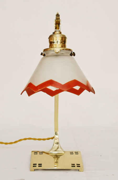 Art Deco Tischlampe Nachtkaestchenlampe Jugendstil Messing Lampe