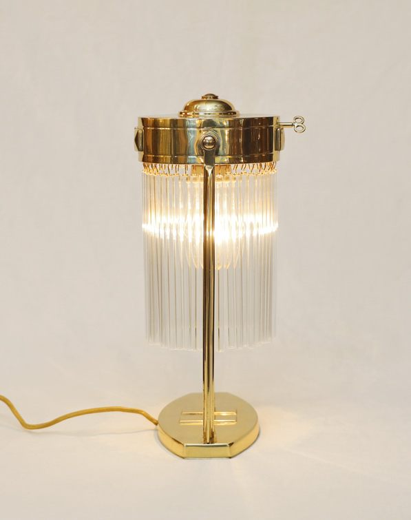 Jugendstil Tischlampe Stehlampe Messing Lampe Glasstaebe