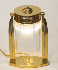 Jugendstil Tischlampe Stehlampe Messing Lampe Glasstaebe