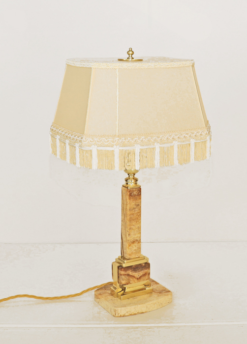 Jugendstil Stehlampe Tischlampe Standlampe Marmor Messinglampe